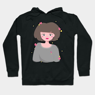 Cute girl with hearts Hoodie